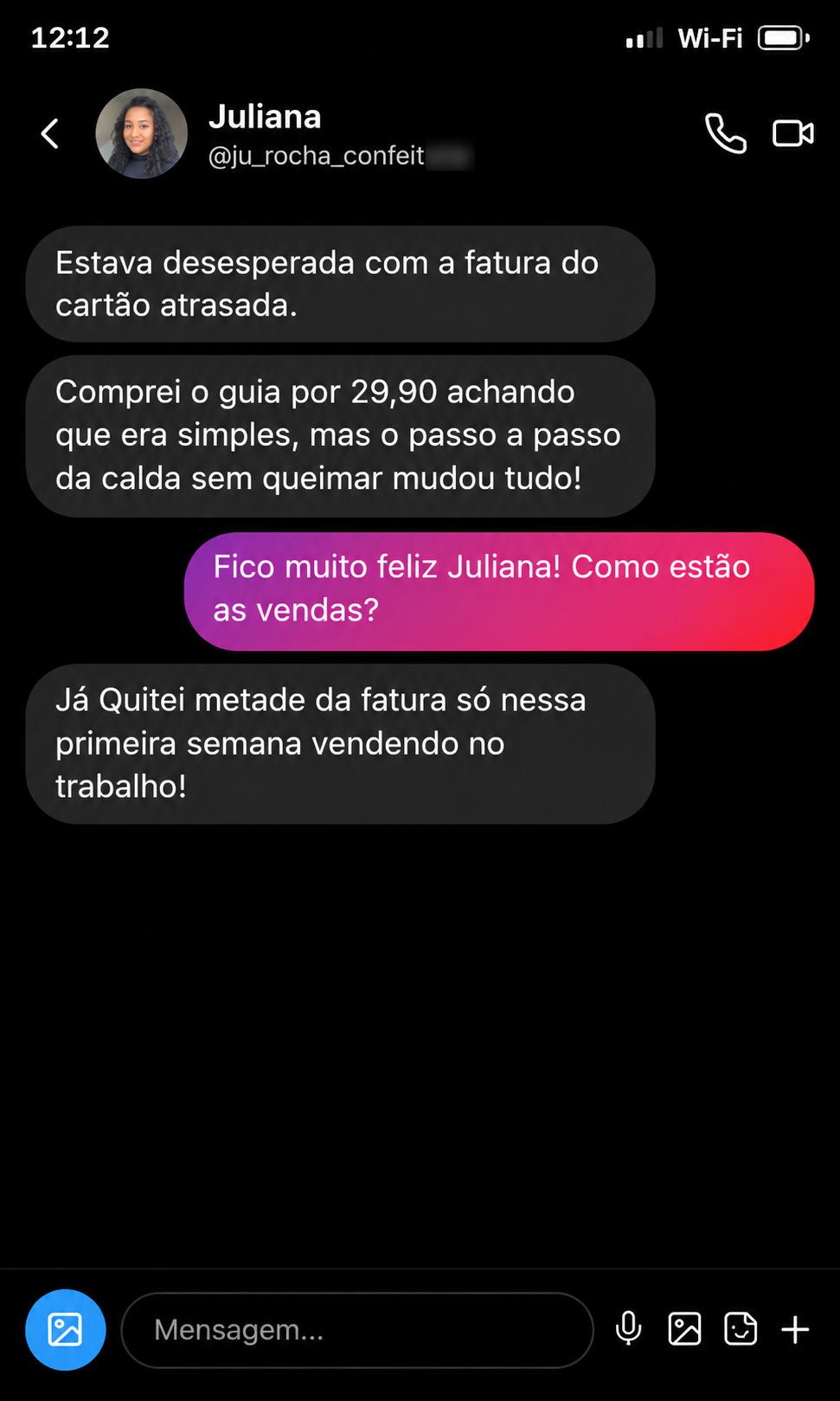 Depoimento real de aluna 2
