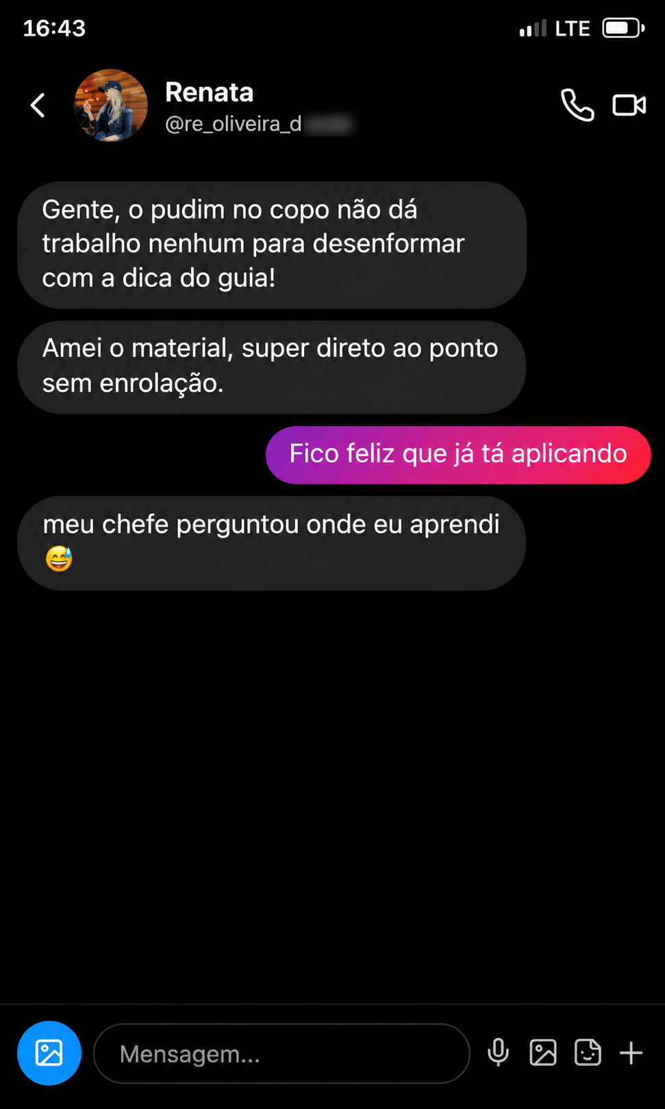 Depoimento real de aluna 4